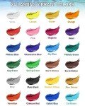 Nicpro 24 Colors Large Bulk Acrylic Paint Set (8.45 oz,250 ml) Non Toxic Artist Painting Supplies for Multi Surface Canvas, Wood, Fabric Leather, Rock, Glass, Paper, Crafts, Hobby with Color Wheel