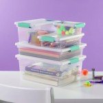 Sterilite 6-Pack Clip Box, Clear Storage for Crafts, Supplies and Office Items, Large