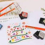 Yoseng Detailed Ink Blending Brushes for Card Making(15 pcs),Dry Brush Miniature Painting,Art Blending Tool for Ink Blending,Use with Intricate Stencils,Deal with Small Details(5 Colors)