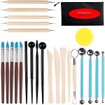 Clay Tools for Pottery Ceramic Sculpting, Yagugu 25Pcs Basic Wood Ceramics Carving Polymer Clay Tool Supplies kit Accessories for Kids, Adults and Artists Modeling Shaping Building for Art&Craft