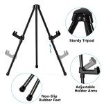 Somime 14" High Tabletop Instant Display Easel - Black Steel Small Tripod Easel Stand with Adjustable Holders for Pictures, Paintings, Posters and Store Signs(2 Pack)