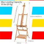 MEEDEN Large Studio Artist Easel, Adjustable Studio Painting Easel, Solid Beechwood H Frame Easel, Display Art Easel for Watercolor, Acrylic, Oil Painting, Adjusts to Max 88", Hold Canvas Up to 59"