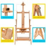 MEEDEN Large Studio Artist Easel, Adjustable Studio Painting Easel, Solid Beechwood H Frame Easel, Display Art Easel for Watercolor, Acrylic, Oil Painting, Adjusts to Max 88", Hold Canvas Up to 59"