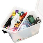 ArtBin 8408AB Sidekick Carrying Case, Portable Art & Craft Organizer with Handle, [1] Plastic Storage Case, Translucent, 8408AB
