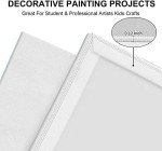 Artkey Canvases for Painting 8x10 Inch 48-Pack, 10 oz Primed 100% Cotton White Blank Flat Canvas Boards, Art Paint Canvas Panels for Acrylic Oil Watercolor Tempera Paints