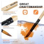 Nicpro 36pcs Paint Brush Set, Professional Paintbrushes with Palette Knife and Cloth Roll, Suitable for Acrylic Painting, Oil, Watercolor, Gouache, Art Supplies for Artists & Beginners (Wooden Color)