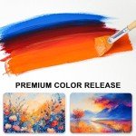 Nicpro 36pcs Paint Brush Set, Professional Paintbrushes with Palette Knife and Cloth Roll, Suitable for Acrylic Painting, Oil, Watercolor, Gouache, Art Supplies for Artists & Beginners (Wooden Color)