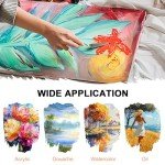 Nicpro 36pcs Paint Brush Set, Professional Paintbrushes with Palette Knife and Cloth Roll, Suitable for Acrylic Painting, Oil, Watercolor, Gouache, Art Supplies for Artists & Beginners (Wooden Color)