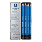 STAEDTLER Lumograph Graphite Drawing and Sketching Pencils 100G6, Set of 6 Degrees in an Attractive Storage Tin (100G6)