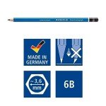 STAEDTLER Lumograph Graphite Drawing and Sketching Pencils 100G6, Set of 6 Degrees in an Attractive Storage Tin (100G6)