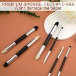 6pcs Artist Blending Sponge Pen, 2 Sizes Double-Headed Pastel Blending Stump Pencil Sketch Brush Rubbing Lucy Drawing Art Foam Blender Stick Blender Tool for School Students Beginners Supplies