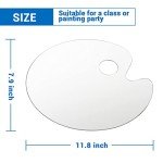 Tamaki Acrylic Paint Palette Paint Pallet Clear Paint Tray Palette, Easy Clean Non-Stick Artist Pallet for Oil Watercolor Craft DIY Art Painting Palette, 2 PCS