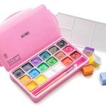 HIMI Gouache Paints Set, 18 Colors, 30g, jelly gouache paint set, Non Toxic Paint for Canvas and Paper, Art Supplies for Professionals, and More (Pink Case)