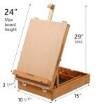Falling in Art Wooden Tabletop Easel, Solid Wood Sketchbox Desktop Easel for Painting, Portable Art Drawing Easel for Beginners and Professionals