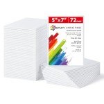 Simetufy 72 Pack Canvas Boards for Painting 5 x 7 inch, Blank Canvas Panels- Gesso Primed Acid-Free 100% Cotton for Acrylics Oil Watercolor Tempera Paints