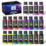 ARTME Iridescent Acrylic Paint Set, 20 Chameleon Colors in 2 oz/60ml Bottles, Color-shifting Acrylic Paint Perfect for Artists, Beginners on Canvas, Rocks, Wood, Fabric, Ceramic