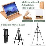 ESRICH 141PCS Deluxe Artist Painting Set, Painting Supplies with 84 Paint(Oil, Watercolor，Acrylic Paint) Metal and Wooden Easels, Canvas, Paper Pads, Paintbrushes etc. for Adults, Kids, Artists