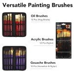 ESRICH 141PCS Deluxe Artist Painting Set, Painting Supplies with 84 Paint(Oil, Watercolor，Acrylic Paint) Metal and Wooden Easels, Canvas, Paper Pads, Paintbrushes etc. for Adults, Kids, Artists