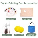 ESRICH 141PCS Deluxe Artist Painting Set, Painting Supplies with 84 Paint(Oil, Watercolor，Acrylic Paint) Metal and Wooden Easels, Canvas, Paper Pads, Paintbrushes etc. for Adults, Kids, Artists