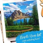 Chalkola 40 Acrylic Paint Set for Adults & Kids with 24 Acrylic Paints kit (22ml), 10 Painting Brushes, 5 Canvas for Painting (8x10) & 1 Palette