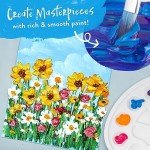 Chalkola 40 Acrylic Paint Set for Adults & Kids with 24 Acrylic Paints kit (22ml), 10 Painting Brushes, 5 Canvas for Painting (8x10) & 1 Palette