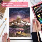 Art Supplies, Vigorfun Deluxe Wooden Art Set Crafts Drawing Painting Kit with 2 Sketch Pads, Oil Pastels, Acrylic, Watercolor Paints, Creative Gifts Box for Adults Artist Kids Teens Girls (Pink)