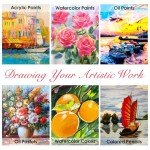 Art Supplies, Vigorfun Deluxe Wooden Art Set Crafts Drawing Painting Kit with 2 Sketch Pads, Oil Pastels, Acrylic, Watercolor Paints, Creative Gifts Box for Adults Artist Kids Teens Girls (Pink)