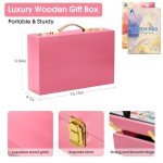 Art Supplies, Vigorfun Deluxe Wooden Art Set Crafts Drawing Painting Kit with 2 Sketch Pads, Oil Pastels, Acrylic, Watercolor Paints, Creative Gifts Box for Adults Artist Kids Teens Girls (Pink)