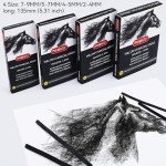 PANDAFLY Willow Charcoal Sticks, Soft, Black Artist Vine Charcoal for Artists, Beginners, Students, Great for Sketching, Drawing, Shading and Fine Art, 7-9mm, 25 Pack