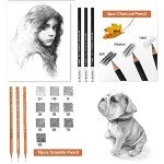 YunQiDeer Drawing Pencils, Art Supplies Sketch Pencils Kit for Kids Adults, Professional Charcoal Sketching Graphite Art Pencils Set