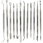 PHYHOO Wax Carvers Set Double Ended Dental Wax Modeling Sculpting Tools Dental Picks Polymer Pottery Clay Carving Tool Stainless Steel 12 Pieces