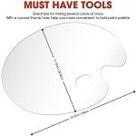 Large Acrylic Paint Palette 2pcs 15.7 x 11.8 Inches, Clear Oval-Shaped Non-Stick Acrylic Oil Paint Mixing Tray, Comfortable to Hold & Easy to Clean, for DIY Art Painting Plate (Big Size)