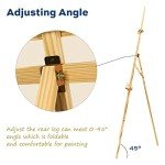 Finenolo Wooden Painting Easel, Adjustable Stand Easel for Canvas Wedding Signs, Holds up to 48", Art Easel for Adults Artist Beginners Students