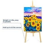 Finenolo Wooden Painting Easel, Adjustable Stand Easel for Canvas Wedding Signs, Holds up to 48", Art Easel for Adults Artist Beginners Students