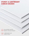 Simetufy Canvas Boards for Painting 32 Pack Paint Canvas Panels 8pcs of Each 5x7, 8x10, 9x12, 11x14 100% Cotton for Kids Acrylic Watercolor Paint