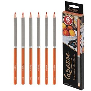 Creative Mark Cezanne Premium Colored Pencils Orange 6 Pack - Highly-Pigmented Drawing Pencils - Coloring Pencils for Drawing, Blending, Coloring, and More