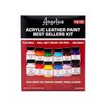 Angelus Acrylic Leather Paint, Best Sellers Kit, Flexible Paint For Shoes, Sneakers, Leather, Canvas, Furniture, and More - 12 Colors (1 oz Each)