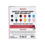 Angelus Acrylic Leather Paint, Best Sellers Kit, Flexible Paint For Shoes, Sneakers, Leather, Canvas, Furniture, and More - 12 Colors (1 oz Each)