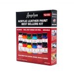 Angelus Acrylic Leather Paint, Best Sellers Kit, Flexible Paint For Shoes, Sneakers, Leather, Canvas, Furniture, and More - 12 Colors (1 oz Each)