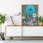 WUDWL Paint by Numbers Kit for Adults Framed Canvas, 3 Pack with Wooden Easel,Paint by Numbers for Kids Ages 8-12, Tulips DIY Acrylic Landscape Oil Painting Arts Crafts, 9.45x11.8inch