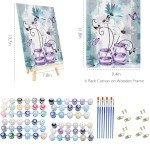 WUDWL Paint by Numbers Kit for Adults Framed Canvas, 3 Pack with Wooden Easel,Paint by Numbers for Kids Ages 8-12, Tulips DIY Acrylic Landscape Oil Painting Arts Crafts, 9.45x11.8inch