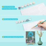 WUDWL Paint by Numbers Kit for Adults Framed Canvas, 3 Pack with Wooden Easel,Paint by Numbers for Kids Ages 8-12, Tulips DIY Acrylic Landscape Oil Painting Arts Crafts, 9.45x11.8inch