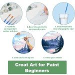 WUDWL Paint by Numbers Kit for Adults Framed Canvas, 3 Pack with Wooden Easel,Paint by Numbers for Kids Ages 8-12, Tulips DIY Acrylic Landscape Oil Painting Arts Crafts, 9.45x11.8inch