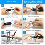 Battery Operated Pencil Eraser for Sketching Pencils/Drafting/Drawing/Graphite Pencils, Couture Creations Creative Detailer Tool, AFMAT Electric Eraser Kit for Artists, 140 Refills