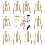 CONDA 12 Pack 11.8" Tabletop Easel, Portable A-Frame Tripod Tabletop Easel Set for Painting Party & Displaying Canvases, Photos, Display Tripod Holder Stand for Students Kids Beginners