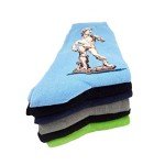 Famous Painting Art Printed Mens Dress Socks - HSELL Crazy Patterned Fun Crew Cotton Socks 6 Pack (C2), One Size