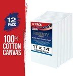 US Art Supply 11 X 14 inch Professional Artist Quality Acid Free Canvas Panels 12-Pack (1 Full Case of 12 Single Canvas Panels)
