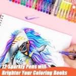TANMIT Gel Pens, 36 Colors Gel Pens Set for Adult Coloring Books, Colored Gel Marker with 40% More Ink, Great for Adult Doodling Scrapbooking Drawing