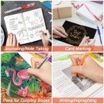 TANMIT Gel Pens, 36 Colors Gel Pens Set for Adult Coloring Books, Colored Gel Marker with 40% More Ink, Great for Adult Doodling Scrapbooking Drawing