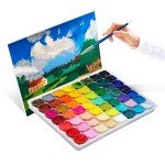 Gouache Paint Set, 56 Colors x 30ml Unique Jelly Cup Design in a Carrying Case, Gouache Paint Perfect for Artists, Students, and Beginners